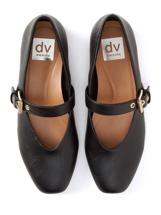 Dolce Vita Shoes - DOLCE VITA Mulaney Black Mary Jane Flats with Gold Accent Buckles